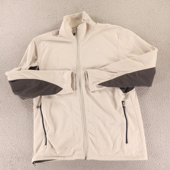 The North Face Other - North Face Jacket Mens XL Full Zip Jacket Beige Gray Fleece Long Sleeve Zip